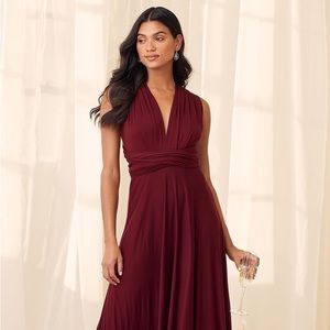 Lulu’s Tricks of the Trade Burgundy Maxi Dress